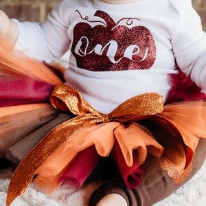 Pumpkin First Birthday Outfit